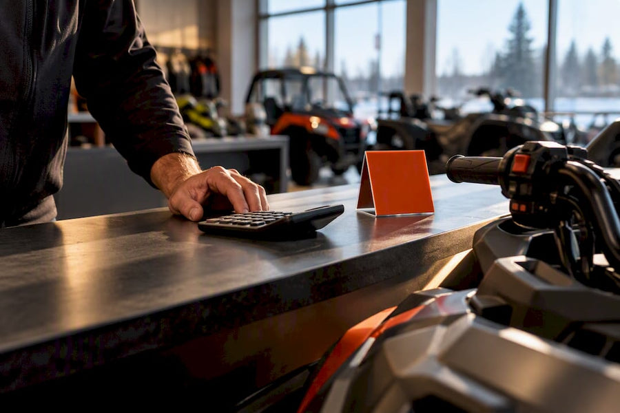Dealer pricing counter with ATV detail