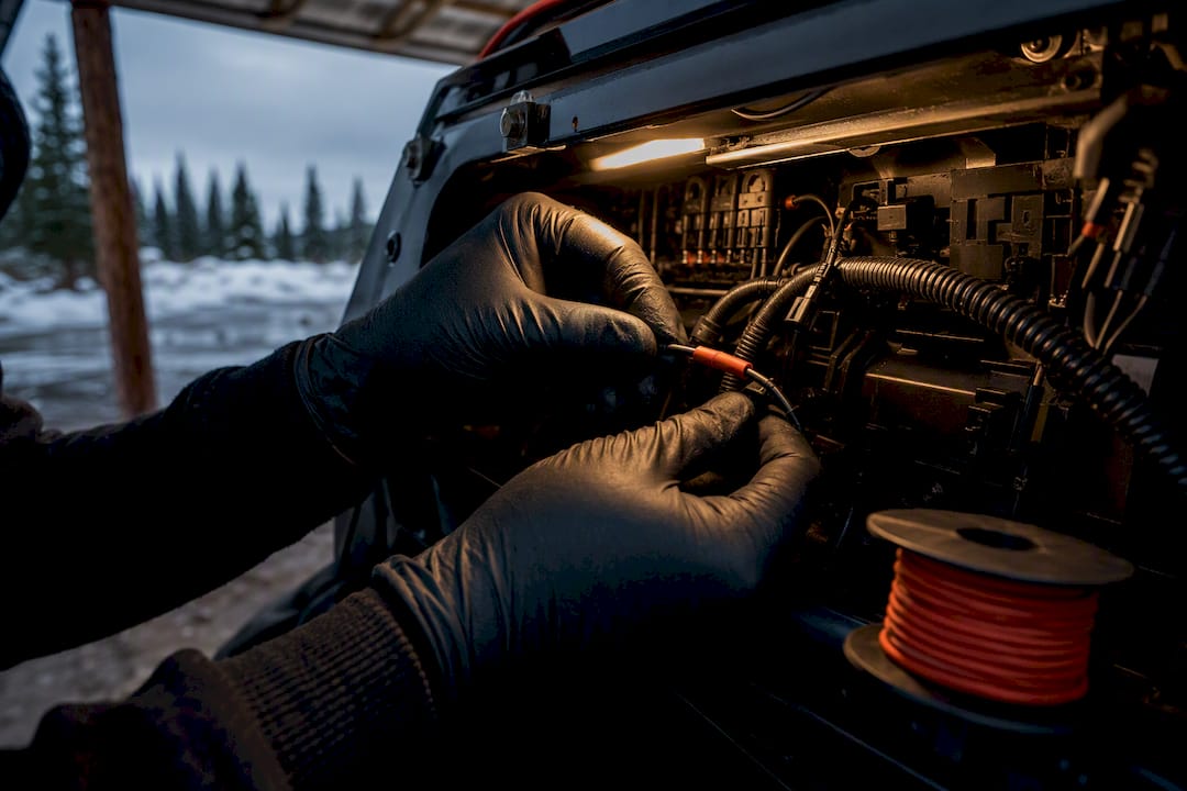 Heat-shrink sealing a UTV wiring connection