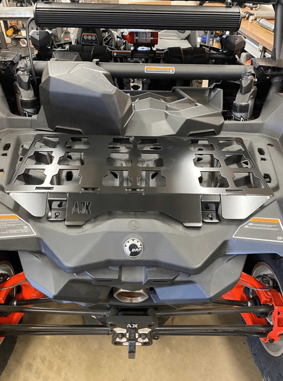 Can-Am X3 Milwaukee Packout Mount 1.5  by AJK Offroad Installed On Vehicle Straight on View