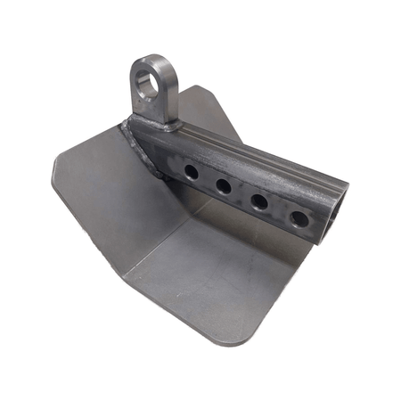 Hitch Skid with Recovery Point by AJK Offroad Side Angle View in Gray