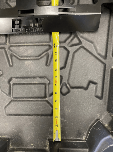 Polaris RZR PRO R Packout Mount by AJK Offroad Installed with Measuring Tape