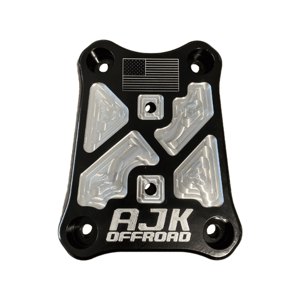 Polaris Pro R / Turbo R Billet Radius Rod Plate / Pull Plate by AJK Offroad Rod Plate in Black