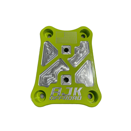 Polaris Pro R / Turbo R Billet Radius Rod Plate / Pull Plate by AJK Offroad Rod Plate in Lifted Lime