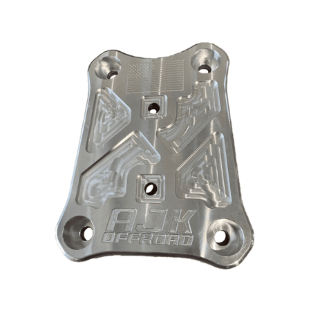Polaris Pro R / Turbo R Billet Radius Rod Plate / Pull Plate by AJK Offroad Rod Plate in Raw Aluminum