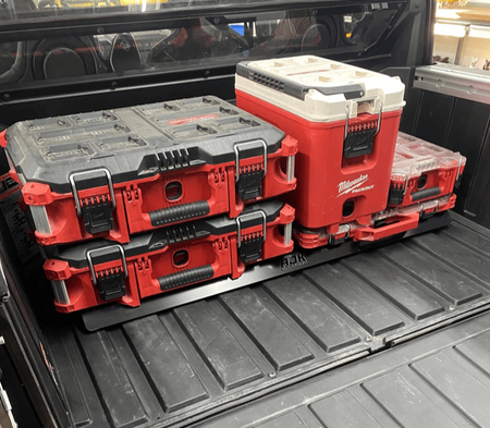 Polaris Xpedition Packout Mount by AJK Offroad with 5 Milwaukee Kits Installed in Back