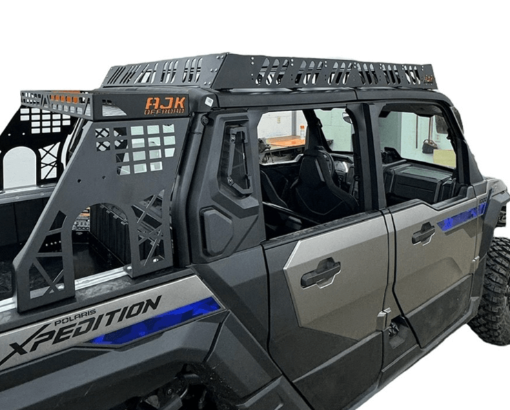 Polaris Xpedition Roof Rack by AJK Offroad on 4 Seat Xpedition Back Right Side View
