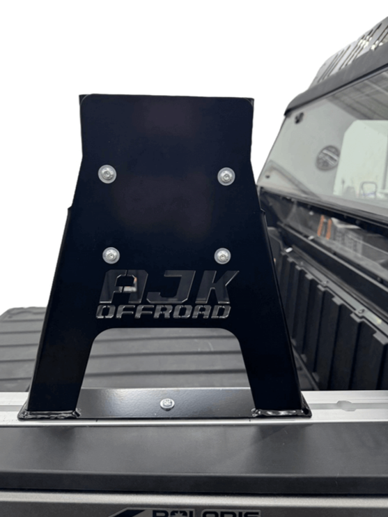 Polaris Xpedition Spare Tire Carrier by AJK Offroad Straight on View Pictured Without Tire