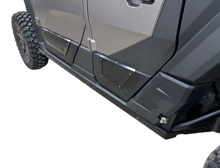 Polaris Xpedition Rock Sliders by AJK Offroad Side View for 4-Door Vehicle