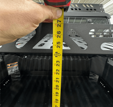 Polaris Xpedition Short Headache Rack 3/4 Rack by AJK Offroad with Tape Measure Showing Height