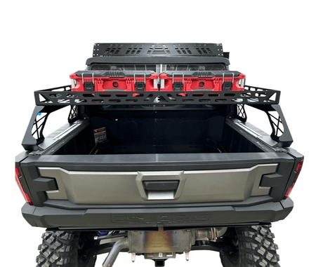 Polaris Xpedition Short Headache Rack 3/4 Rack by AJK Offroad Back View Eye Level View with Kits