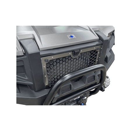 Polaris Xpedition Grill by AJK Offroad in Raw Aluminum Left Side View