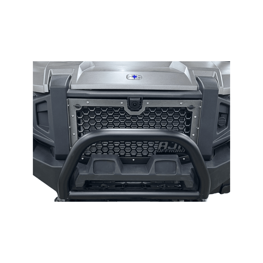 Polaris Xpedition Grill by AJK Offroad in Raw Aluminum Installed on Front