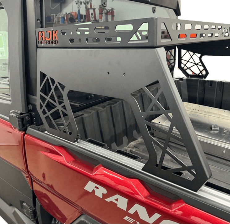 Polaris Ranger 1500XD Short Headache Rack 3/4 Rack by AJK Offroad Side Angle