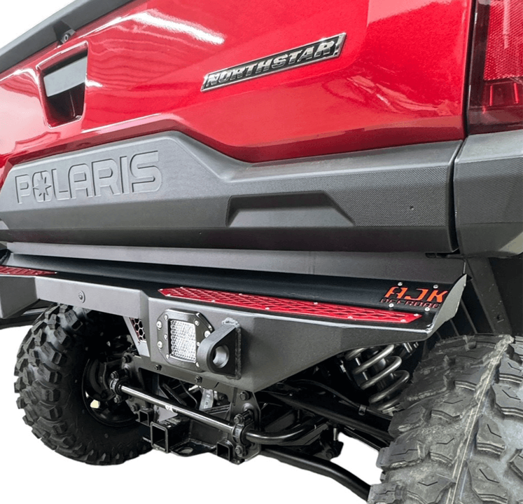 Polaris Ranger 1500XD Rear Bumper by AJK Offroad Front On Close Up of Right Side