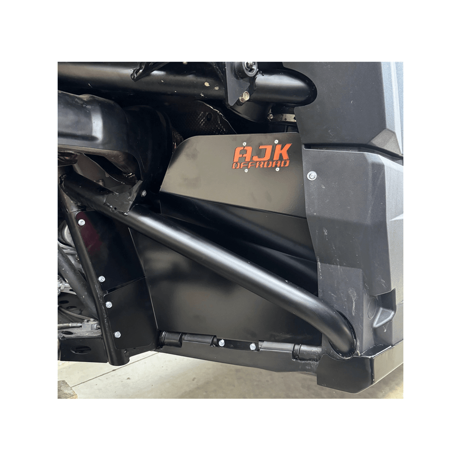 Polaris Xpedition Rear Mud Guards Installed Front Close Up