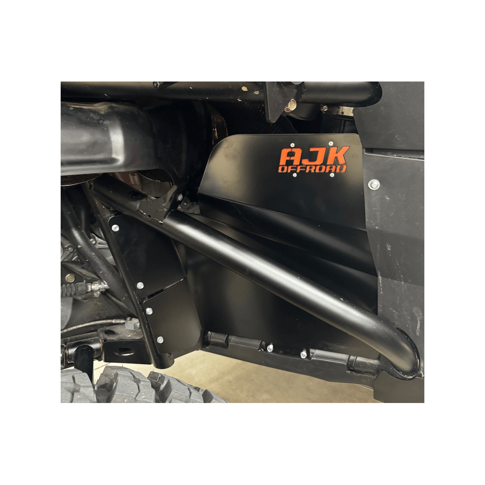 Polaris Xpedition Rear Mud Guards Front Close Up in Black