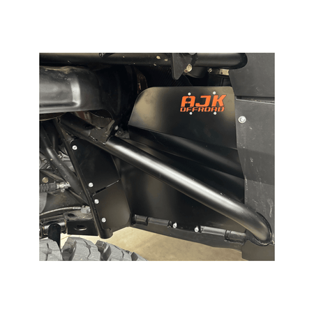 Polaris Xpedition Rear Mud Guards Front Close Up in Black
