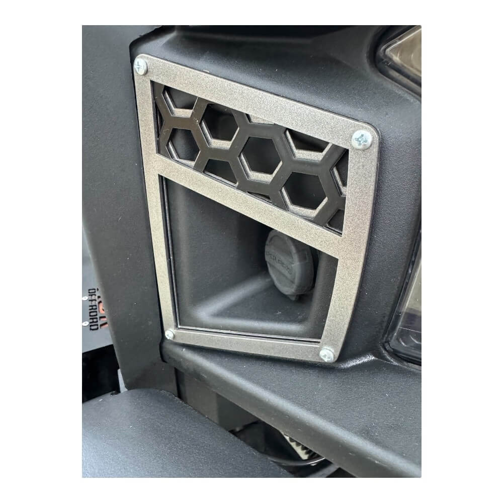 Polaris Xpedition Grill by AJK Offroad Extreme Close Up of Raw Metal Color