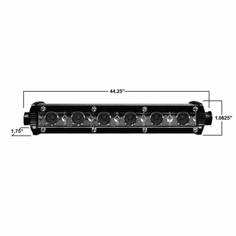 Ultra Slim Single Row 44.25" Light Bar by AJK Offroad Close Up of Specs