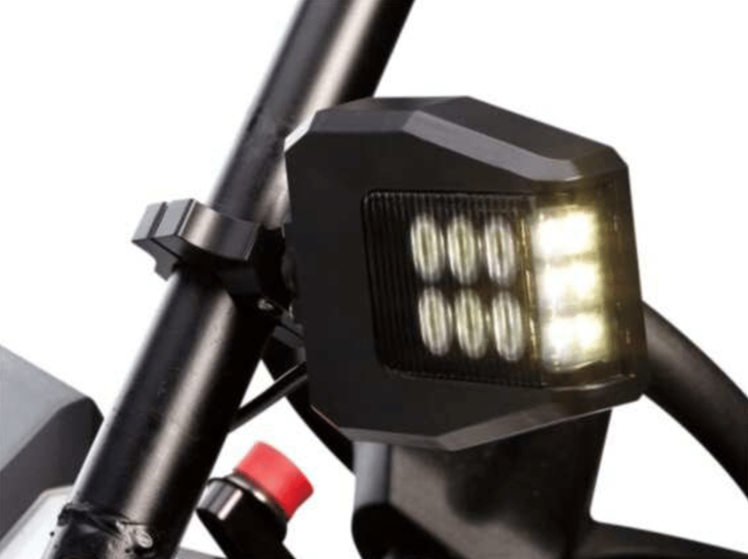 LED Side Mirrors from AJK Offroad by Metra Powersports Back Side Angle View of Mirror on Vehicle