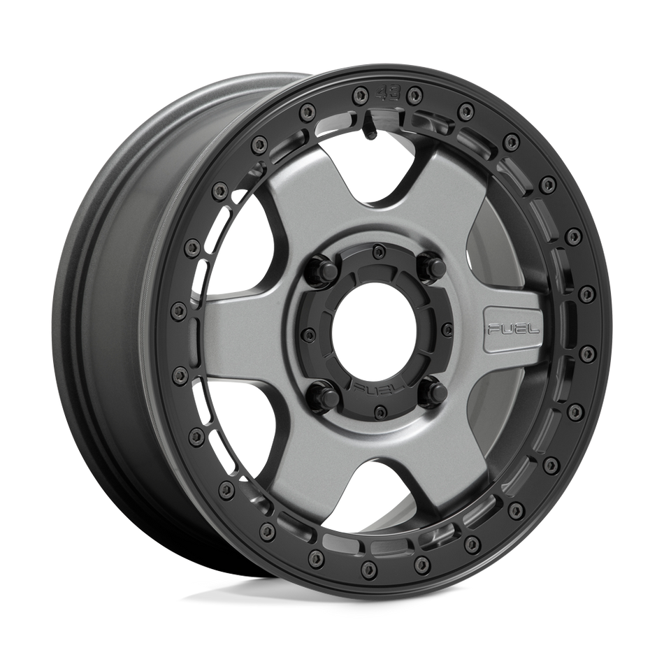 Fuel UTV Block UTV Beadlock (D923) — Matte Gun Metal w/ Black Ring