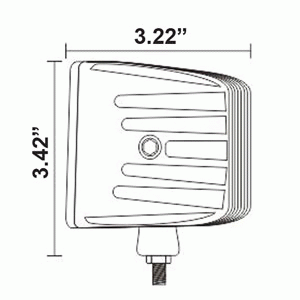 Cube Flood Light by AJK Offroad Schematics with Side Dimensions