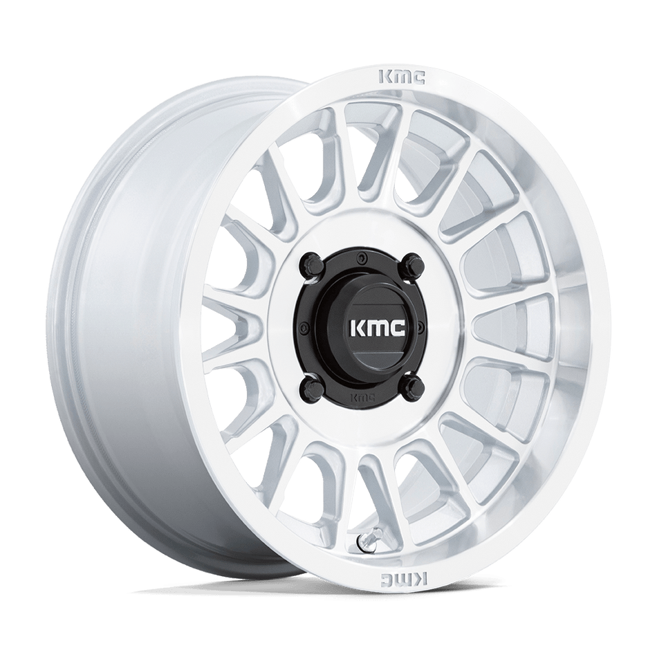 KMC Powersports Impact UTV (KS138) — Silver w/ Machined Face