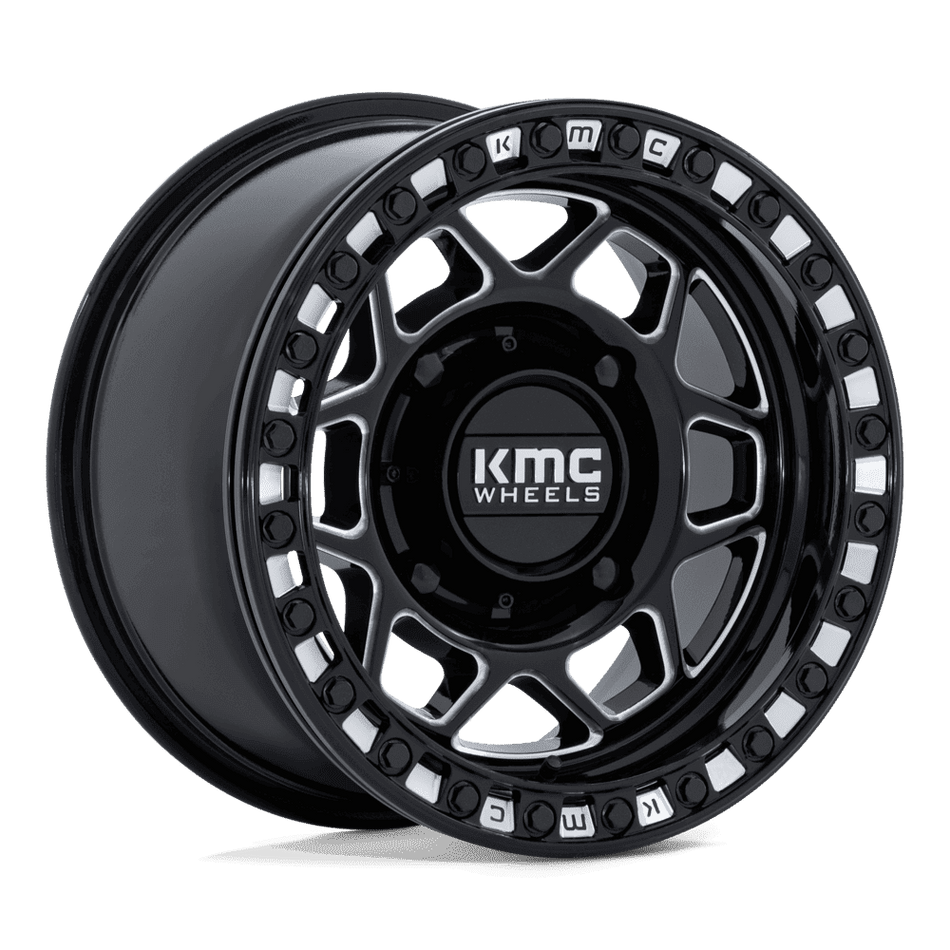 KMC Powersports Torx UTV Beadlock (KS241) — Gloss Black Milled