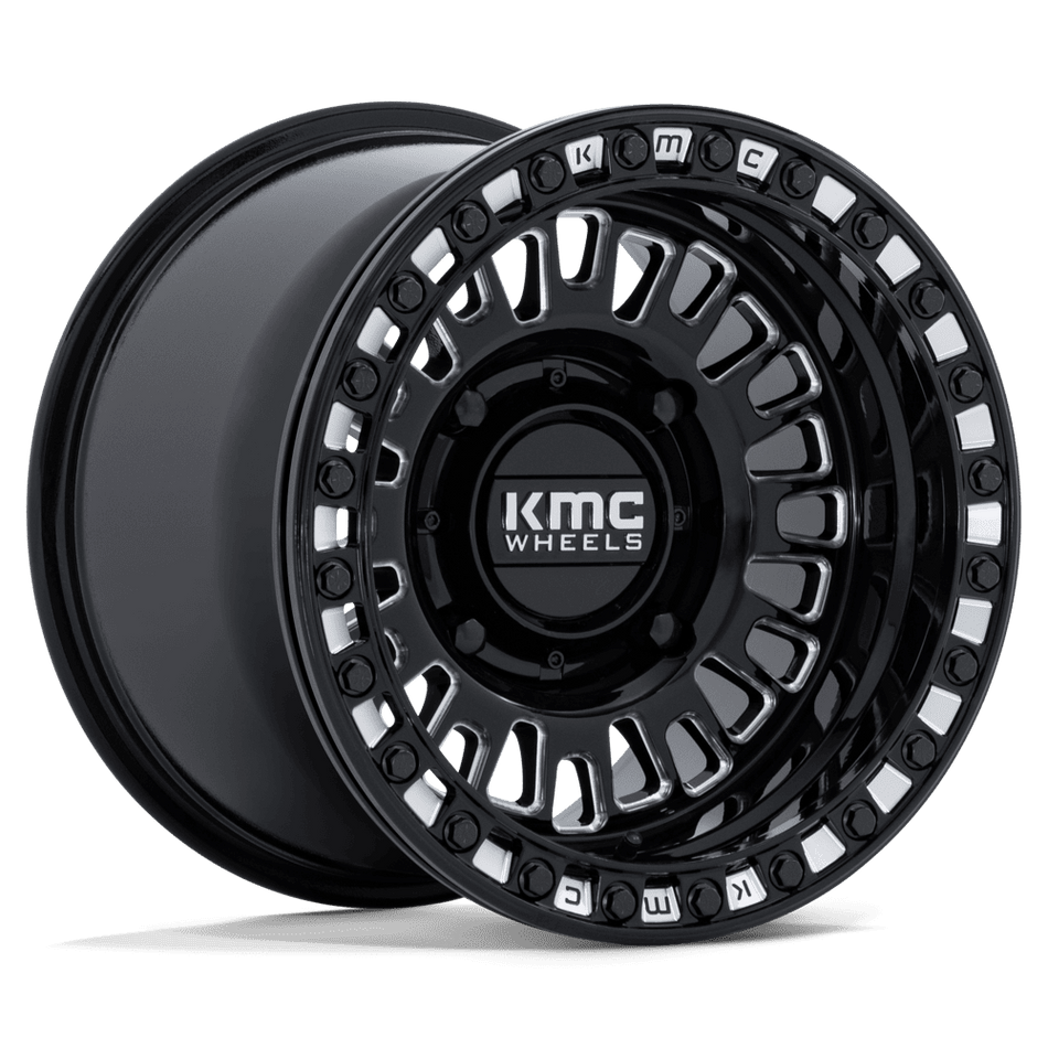 KMC Powersports Aztec UTV Beadlock (KS242) — Gloss Black Milled