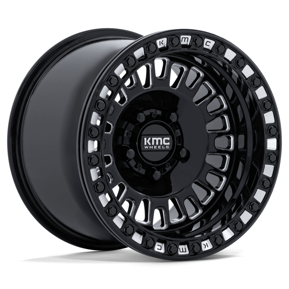 KMC Powersports Aztec UTV Beadlock (KS242) — Gloss Black Milled