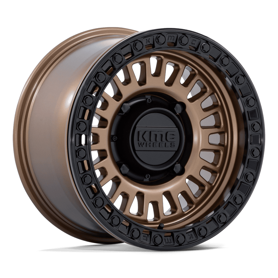 KMC Powersports Aztec UTV Beadlock (KS242) — Matte Bronze w/ Matte Black Rg
