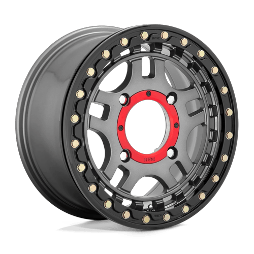 KMC Powersports Recon UTV Beadlock (KS240) — Gun Metal w/ Gloss Black Ring