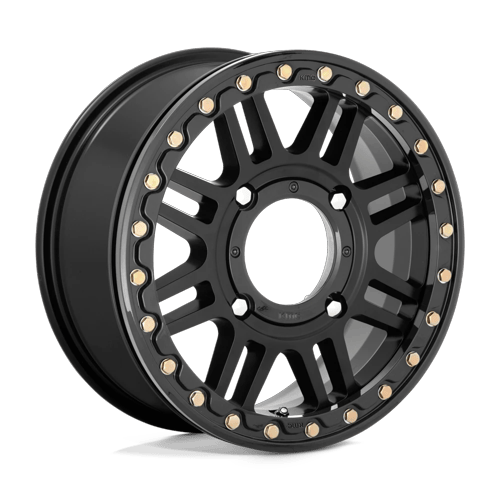 KMC Powersports Aztec UTV Beadlock (KS242) — Satin Black w/ Gloss Black Rg