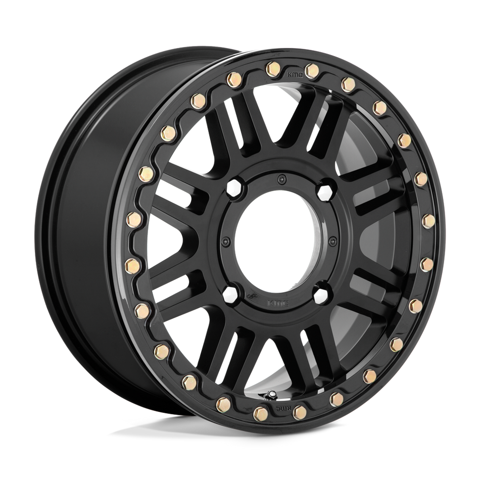 KMC Powersports Aztec UTV Beadlock (KS242) — Satin Black w/ Gloss Black Rg