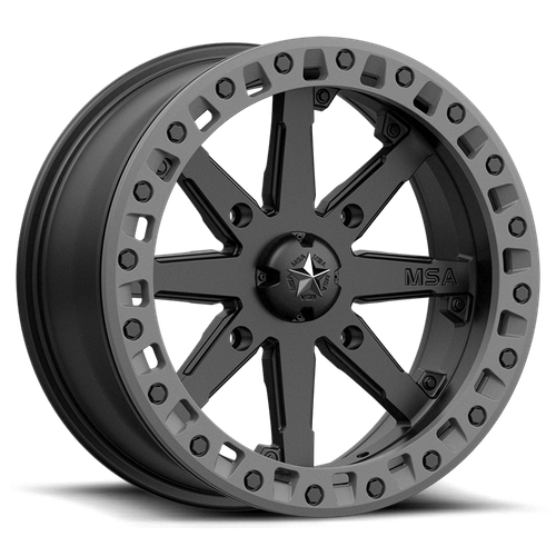 MSA Offroad Wheels Lok2 UTV Beadlock (M31) — Satin Black w/ Matte Gray Ring