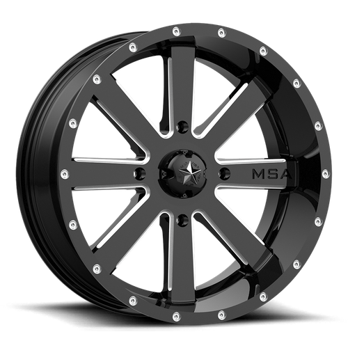 MSA Offroad Wheels Flash UTV (M34) — Gloss Black Milled