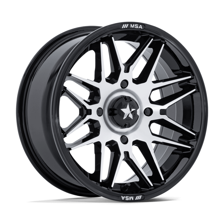 MSA Offroad Wheels Radar UTV (M52) — Gloss Black w/ Machined Face