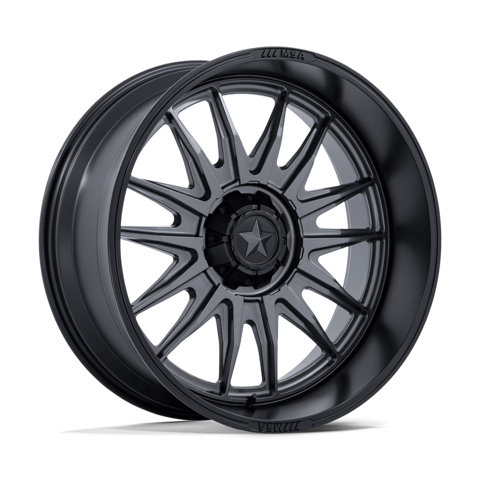 MSA Offroad Wheels Commander UTV (M55) — Matte Gunmetal w/ M-Blk Lip