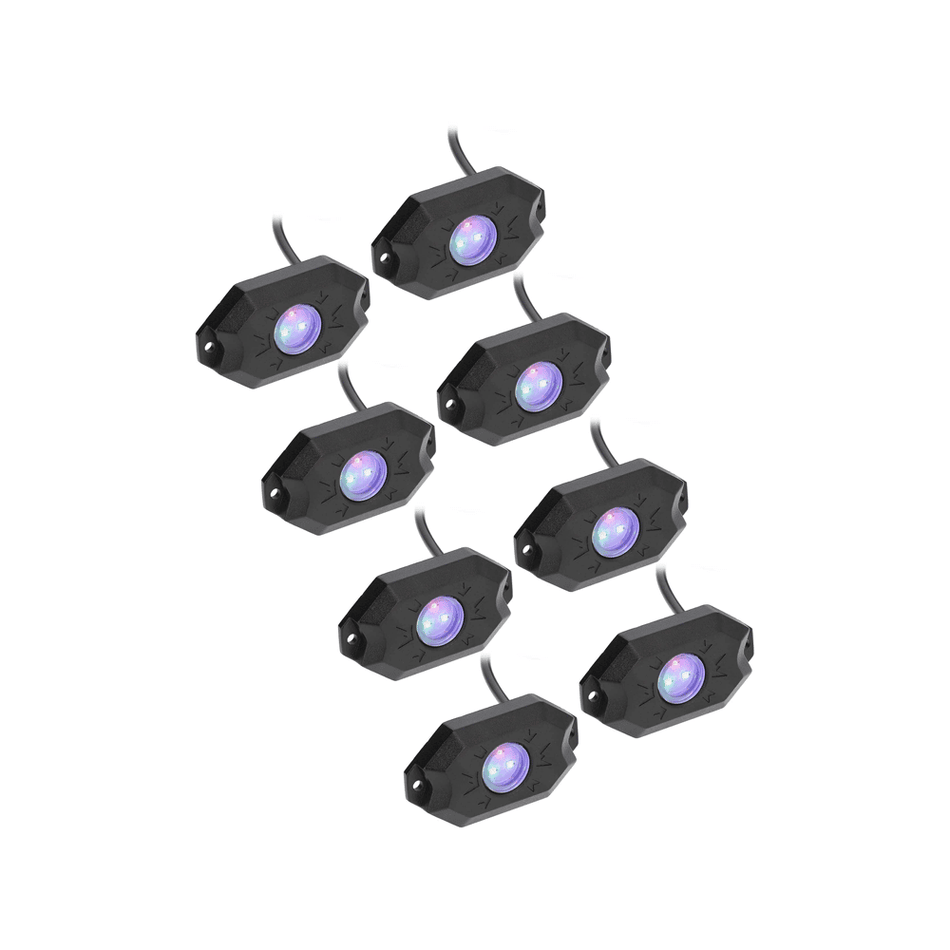 LED Rock Light Kit 8 Piece  AJK Offroad