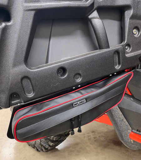 Honda Talon Door Bags by AJK Offroad Side Top Angle of Bags Installed