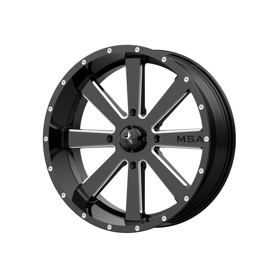 MSA Offroad Wheels Flash UTV (M34) — Gloss Black Milled