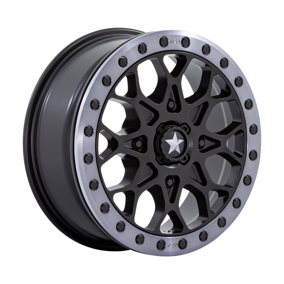 MSA Offroad Wheels Portal UTV Beadlock (M48) — Satin Black w/ Gray Tint Ring