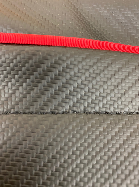 Honda Talon Door Bags by AJK Offroad Close Up of Bag Material and Texture with Red Stripe