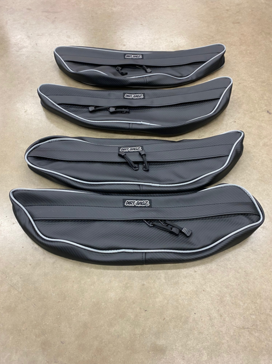 Honda Talon Door Bags by AJK Offroad in White and Black Not Installed In a Row