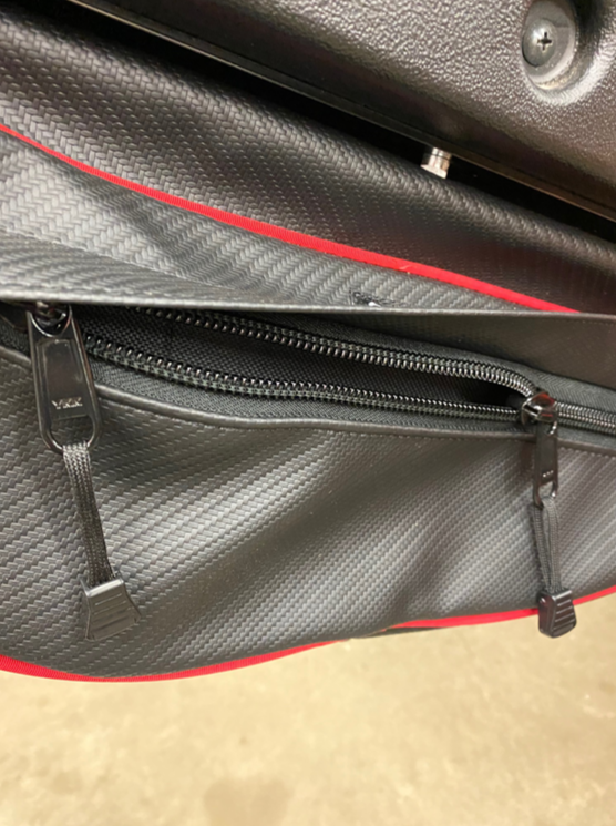 Honda Talon Door Bags by AJK Offroad Close Up Top View of Zipper Enclosure